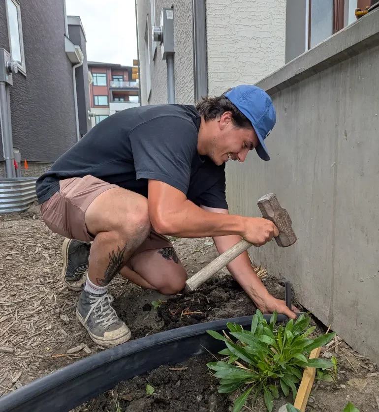 Landscape Design in Lake Bonavista patio and stonework by All The Moore Landscaping Calgary